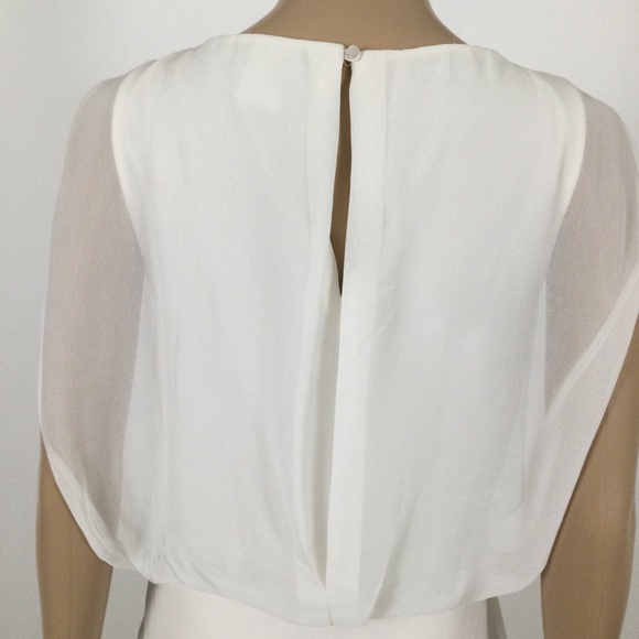 VERA MODA Midi Occasion Dress Off White with Lace Trim - Picture 6 of 10